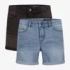 Noisy May BELUCKY 2 PACK - Jeans Shorts - Dark Grey Light Blue