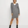 Noisy May NMSHIP DRESS - Strickkleid - Mottled Grey