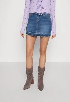 Noisy May Petite NMCARY MINI SKIRT - Jeansrock - Blue Denim