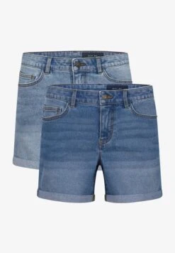 Noisy May BELUCKY 2 PACK - Jeans Shorts - Light Blue Medium Blue
