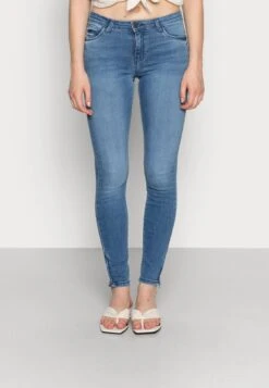 Noisy May NMKIMMY ANKLE ZIP - Jeans Skinny Fit - Light Blue Denim