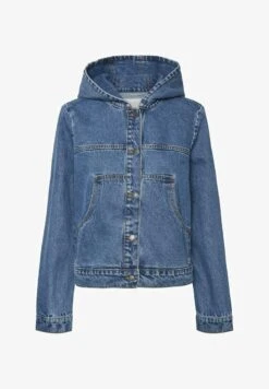 Noisy May MIT KAPUZE MIT KNOPFLEISTE BASIC - Jeansjacke - Blau -Fashion Verkauf 70dfd29298ca442eb9f612843b0fe069