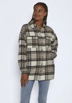 Noisy May NMFLANNY LONG SHACKET - Hemdbluse - Bright White -Fashion Verkauf 76858e92b9f3453d9396369b3d7d2dde