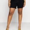 NMSMILEY CURVE - Shorts - Black -Fashion Verkauf 89d0c7252bb2423582b918f63ef085c4