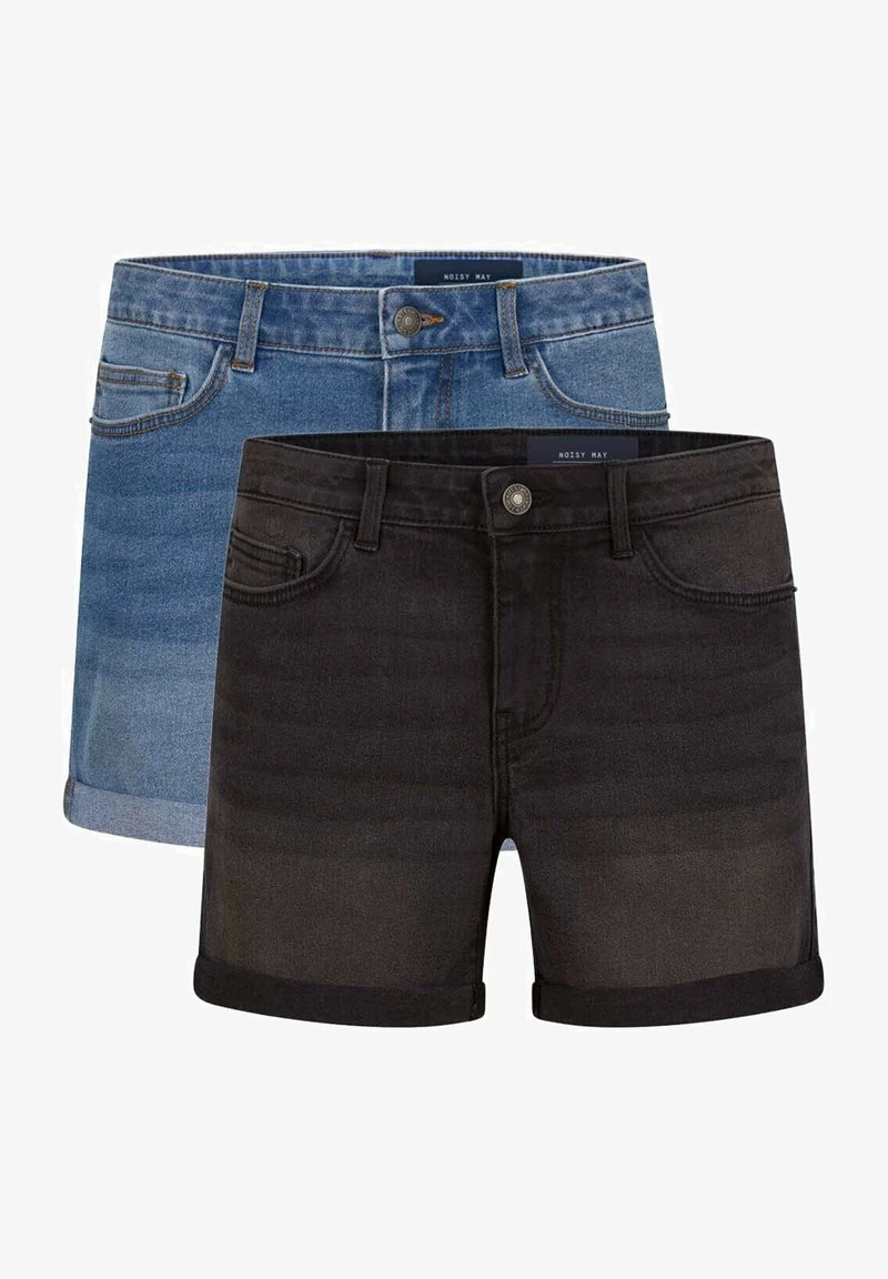 Noisy May BELUCKY 2 PACK - Jeans Shorts - Medium Blue Dark Grey 3 Noisy May BELUCKY 2 PACK - Jeans Shorts - Medium Blue Dark Grey