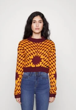 Noisy May Petite NMCOSMOS O NECK CROP - Strickpullover - Windsor Wine