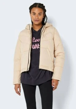 Noisy May MIT KAPUZE NMDALCON - Winterjacke - Beige