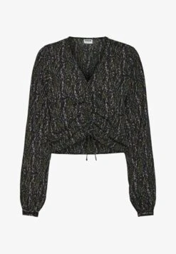 Noisy May NMCLARA V NECK SHIRT - Bluse - Black