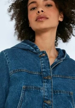 Noisy May MIT KAPUZE MIT KNOPFLEISTE BASIC - Jeansjacke - Blau -Fashion Verkauf e94a7fceff88449fb2364f92e3e294ed