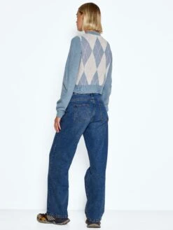 Noisy May Pullover "Argyle" In Hellblau/ Weiß -Fashion Verkauf noisy may pullover argyle in hellblau weiss 2