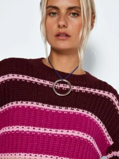 Noisy May Pullover "Marley" In Bordeaux/ Beige -Fashion Verkauf noisy may pullover marley in bordeaux beige 3