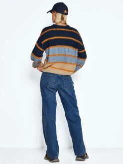 Noisy May Pullover "Marley" In Dunkelblau/ Beige -Fashion Verkauf noisy may pullover marley in dunkelblau beige 2