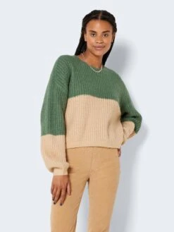 Noisy May Pullover "Poppy" In Beige/ Grün -Fashion Verkauf noisy may pullover poppy in beige grun 2